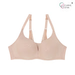 Wacoal Curve Diva, non-wired bra, firming, plus size women, model WQ1539, beige (BE)