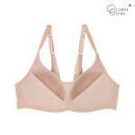 Wacoal Curve Diva, non-wired bra, firming, plus size women, model WQ1539, beige (BE)