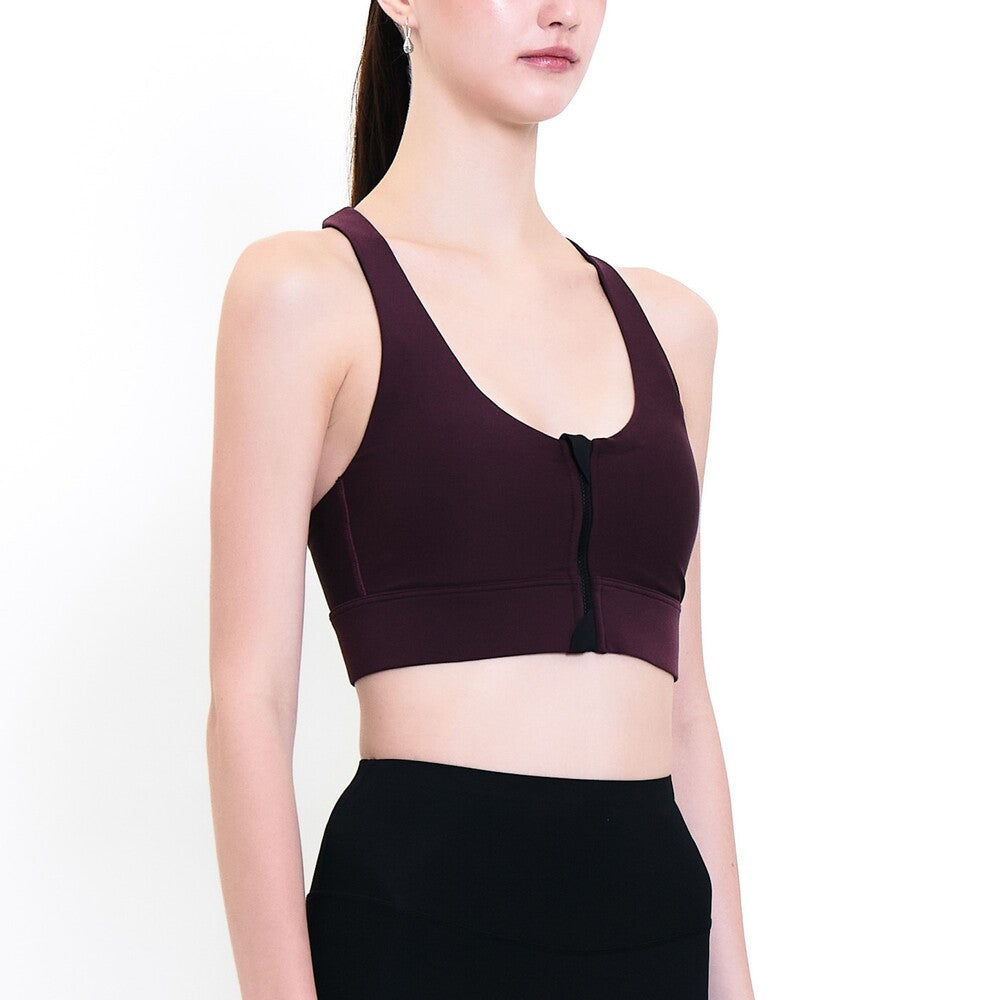 Wacoal Motion Wear บราออกกำลังกายแบบรูดซิปด้านหน้า รุ่น WR3464 สีแดง (CH)