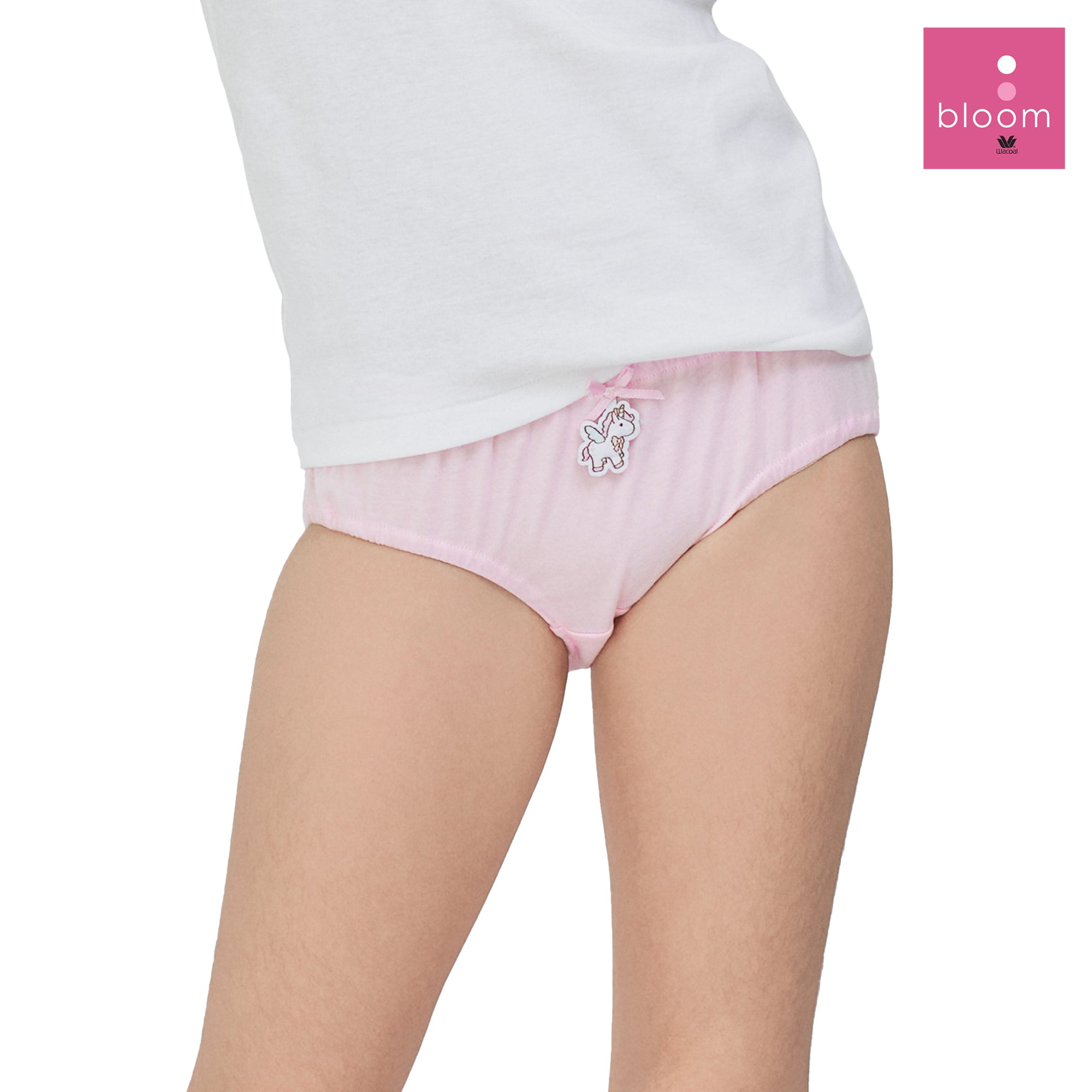 Wacoal Bloom Panty กางเกงในร้อยยางสำหรับเด็ก Pack 3 ชิ้น รูปแบบ Half รุ่น WU6A33 สีชมพู (PI)