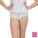Wacoal Bloom Panty, rubber underwear for children, Pack of 3 pieces, Half style, model WU6A33, white (WH)