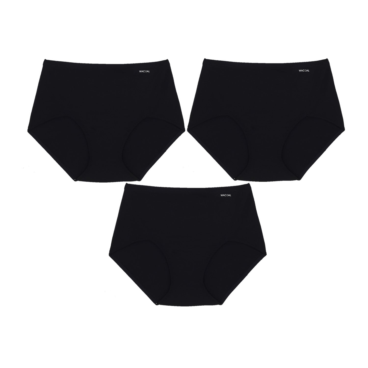 Wacoal H-fit Secret Support กางเกงในกระชับหน้าท้อง รูปแบบเต็มตัว (SHORT) เซ็ท 3 ชิ้น รุ่น WU8114/WU8314 สีดำ (BL)