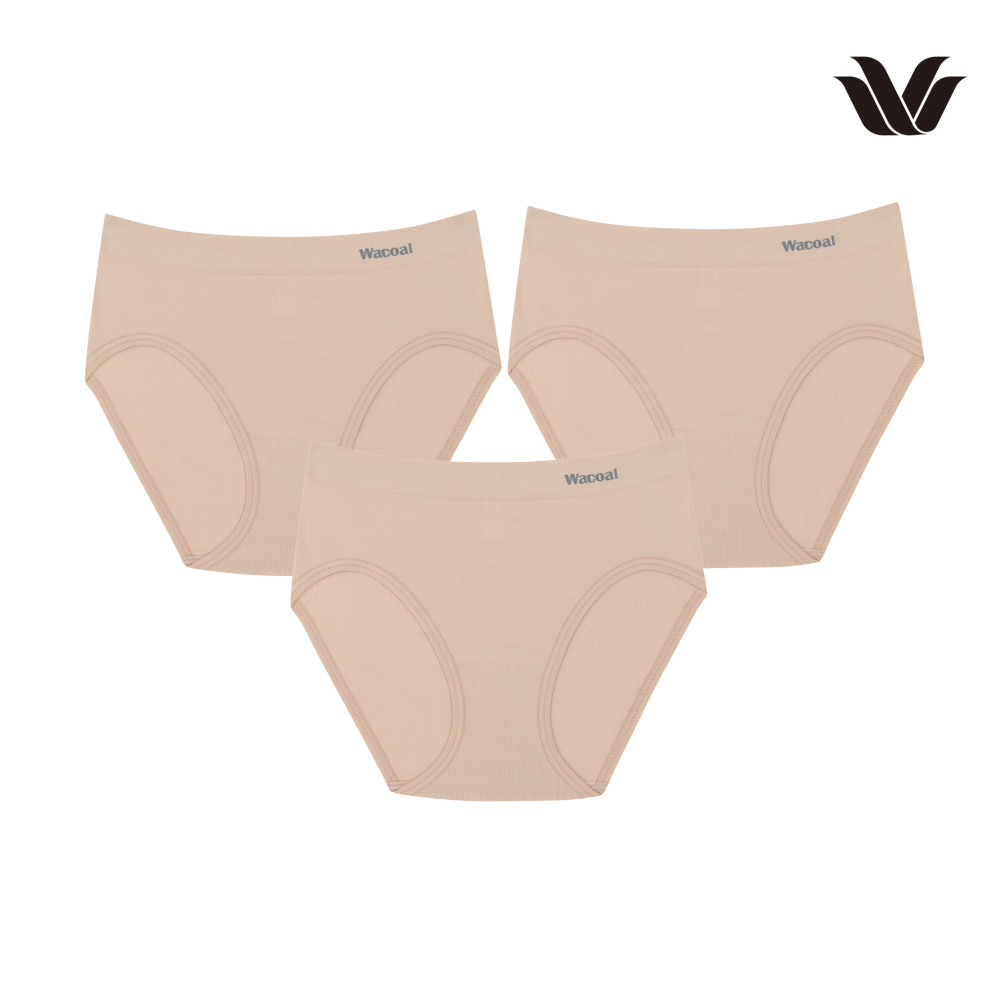 Wacoal Body Seamless Panty กางเกงในรุ่น WU3C23/WU8323 (แพค 3 ชิ้น) สีเบจ (BC)