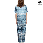 Wacoal Any Thai Any Where Collection วาโก้ ชุดนอนกันโป๊ รูปแบบเสื้อแขนสั้น กางเกงขายาว พิมพ์ลายช้าง รุ่น WN7V10 สีน้ำเงิน (BU)