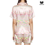 Wacoal Any Thai Any Where Collection Wacoal anti-exposure pajamas, short-sleeved shirt, shorts, elephant print, model WN7V11, light pink (LP)