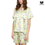 Wacoal Any Thai Any Where Collection วาโก้ ชุดนอนกันโป๊ รูปแบบเสื้อแขนสั้น กางเกงขาสั้น พิมพ์ลายผลไม้ไทย รุ่น WN7V12 สีเขียว (ME)