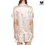 Wacoal Any Thai Any Where Collection วาโก้ ชุดนอนกันโป๊ รูปแบบเสื้อแขนสั้น กางเกงขาสั้น พิมพ์ลายขนมไทย รุ่น WN7V14 สีเหลือง (YE)
