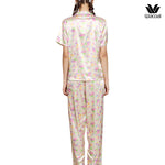 Wacoal Any Thai Any Where Collection วาโก้ ชุดนอนกันโป๊ รูปแบบเสื้อแขนสั้น กางเกงขายาว พิมพ์ลายขนมไทย รุ่น WN7V15 สีเหลือง (YE)