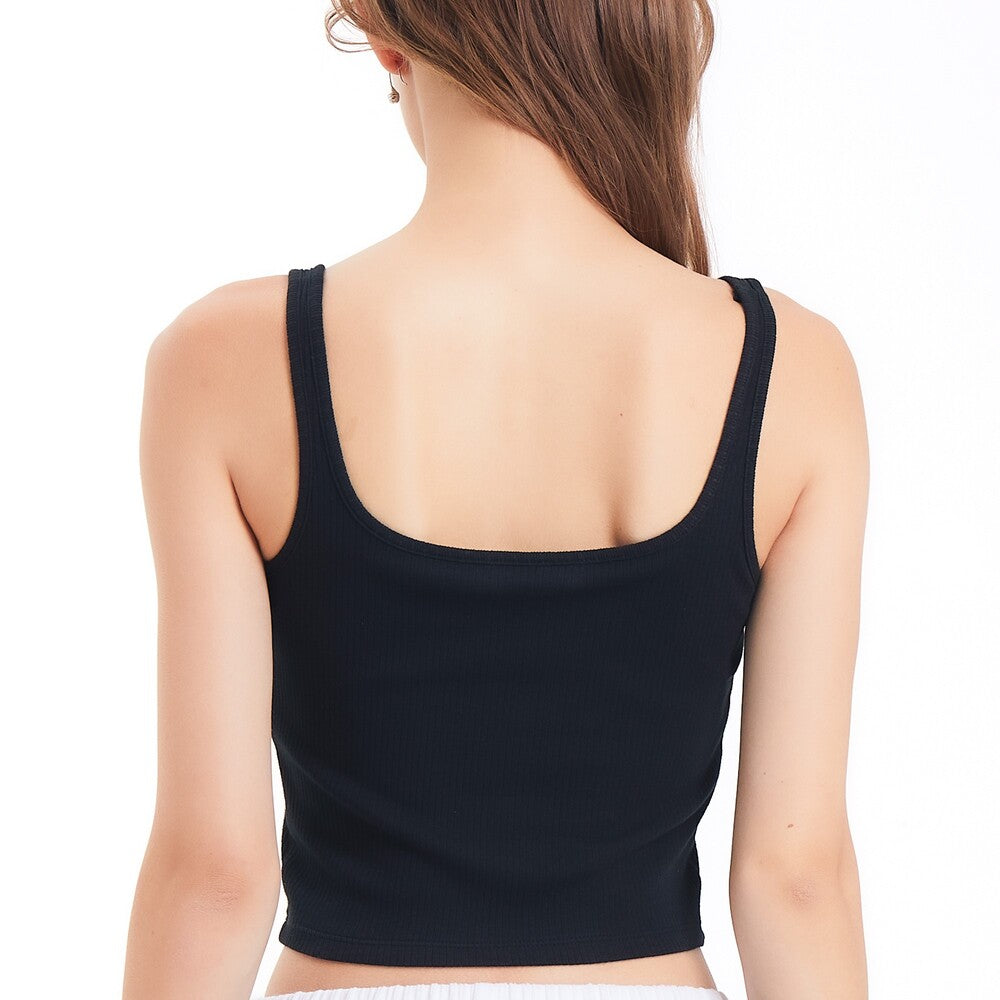 Wacoal Styled by Whimsy Blurry เสื้อสายเดี่ยวเสริมบราพร้อมกางเกงขาสั้น รุ่น WN9D11 สีดำ (BL)