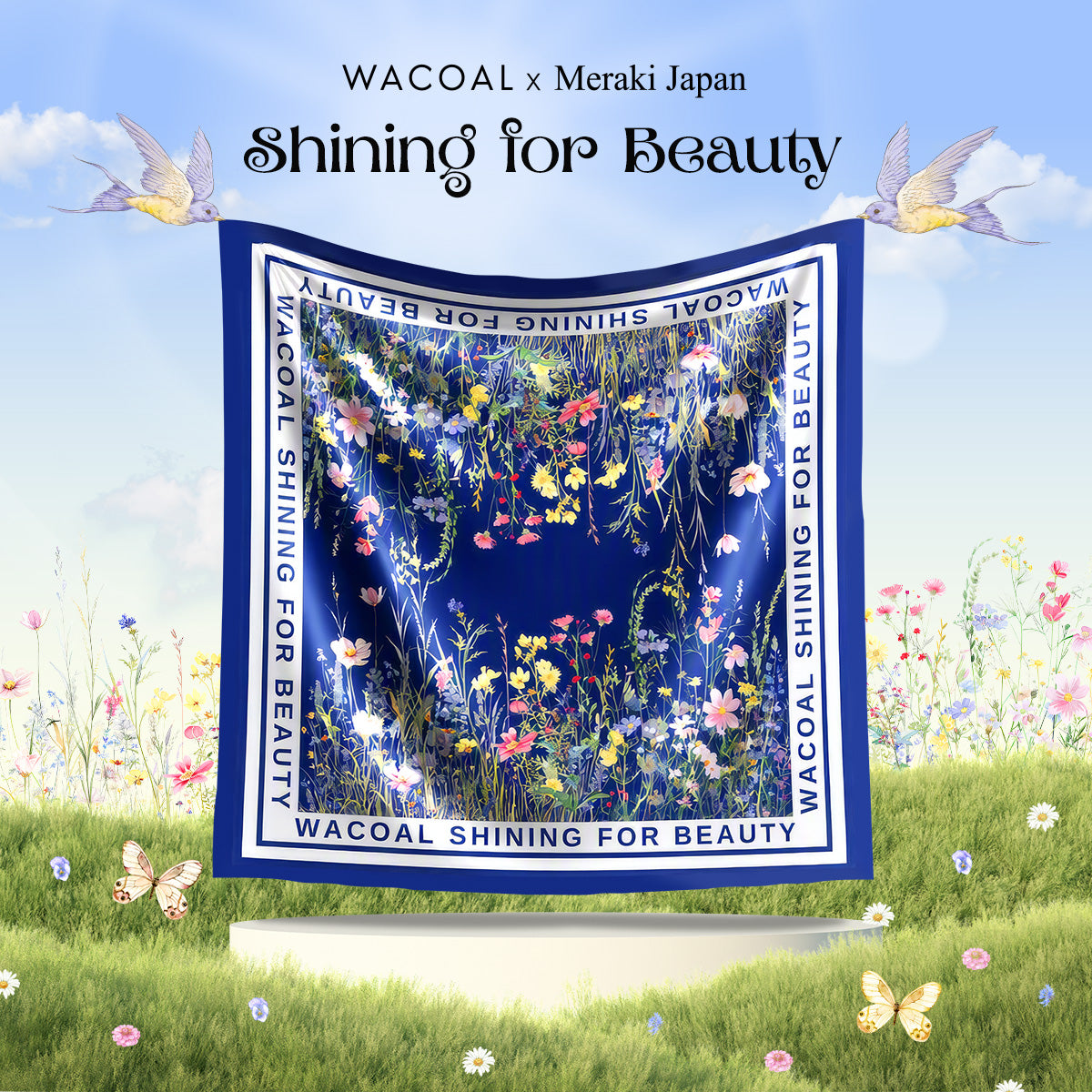 Wacoal x Meraki Shining for Beauty ผ้าคลุมไหล่/ผ้าคลุมอเนกประสงค์ รุ่น WW120800ND สีน้ำเงินเข้ม (ND)