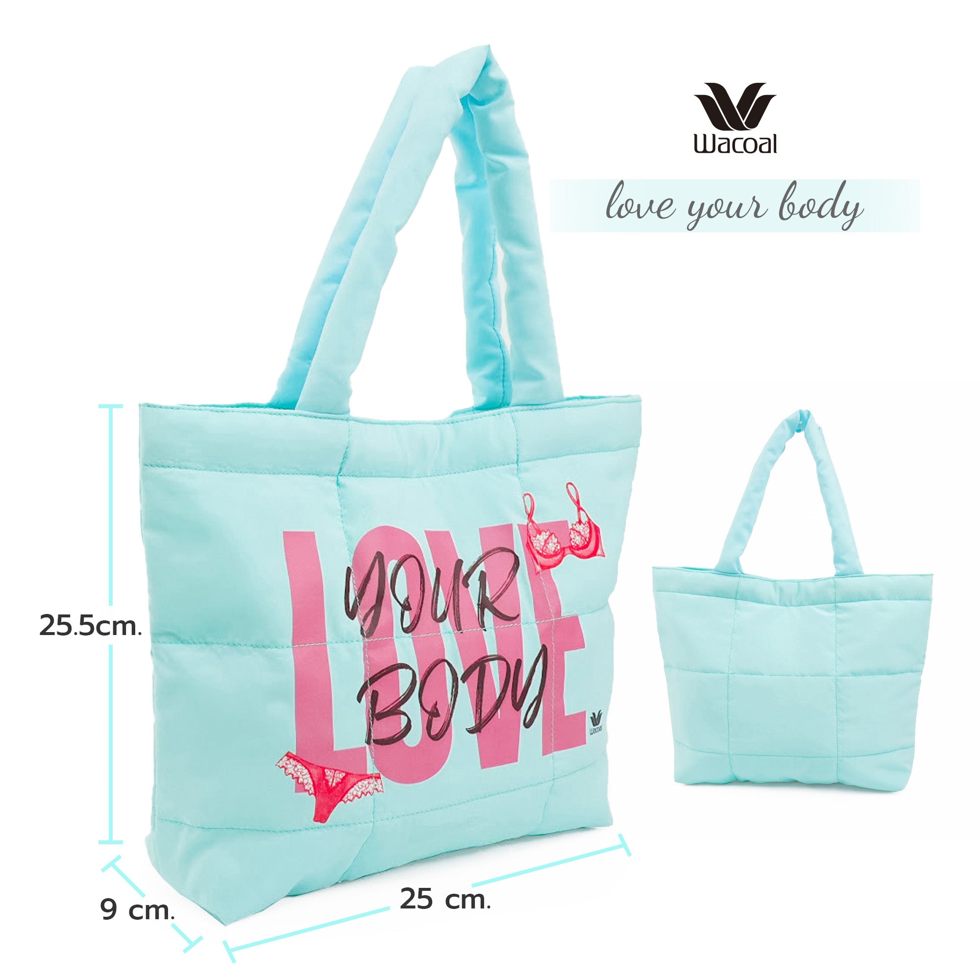 Wacoal Love your body fluffy bag รุ่น WW1605 สีฟ้า (PE)
