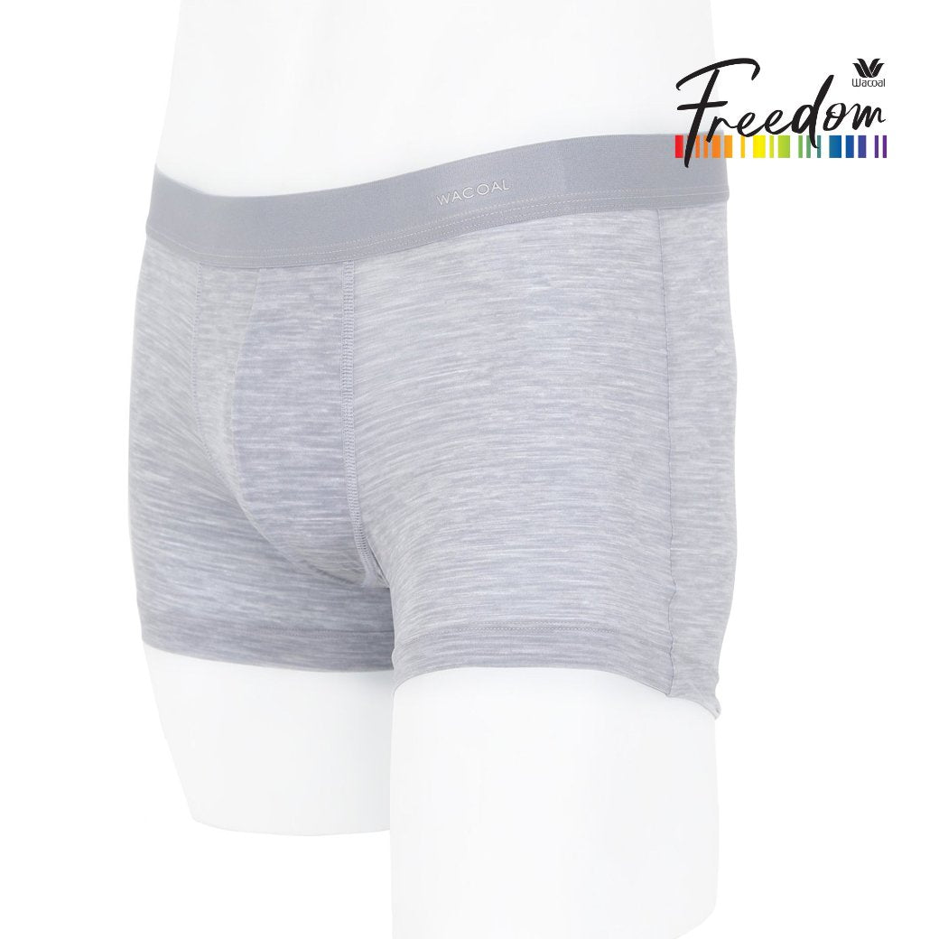 Wacoal Freedom กางเกงใน Boxer พื้นเรียบ (Top dye look) รุ่น WX2654 สีเทา (GY)