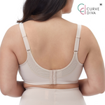 Wacoal Curve Diva Big bra for plus size girls, model WXQ301, beige color (BE)