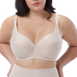 Wacoal Curve Diva Big bra for plus size girls, model WXQ301, beige color (BE)