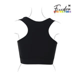 Wacoal FREEDOM เสื้อกล้ามกระชับอกแบบครึ่งตัวตะขอด้านข้างรุ่น WXT101 สีดำ (BL)