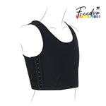 Wacoal FREEDOM เสื้อกล้ามกระชับอกแบบครึ่งตัวตะขอด้านข้างรุ่น WXT101 สีดำ (BL)