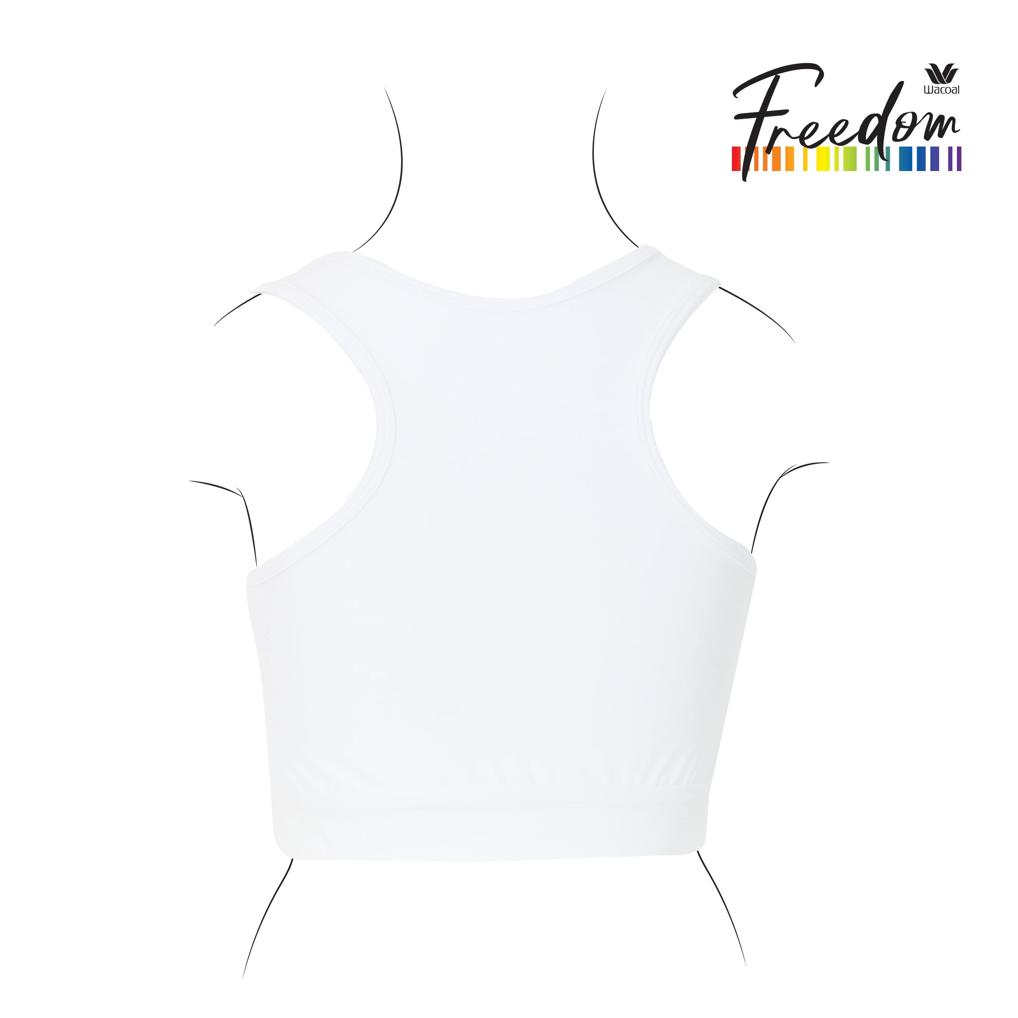 Wacoal FREEDOM เสื้อกล้ามกระชับอกแบบครึ่งตัวตะขอด้านข้างรุ่น WXT101 สีขาว (WH)