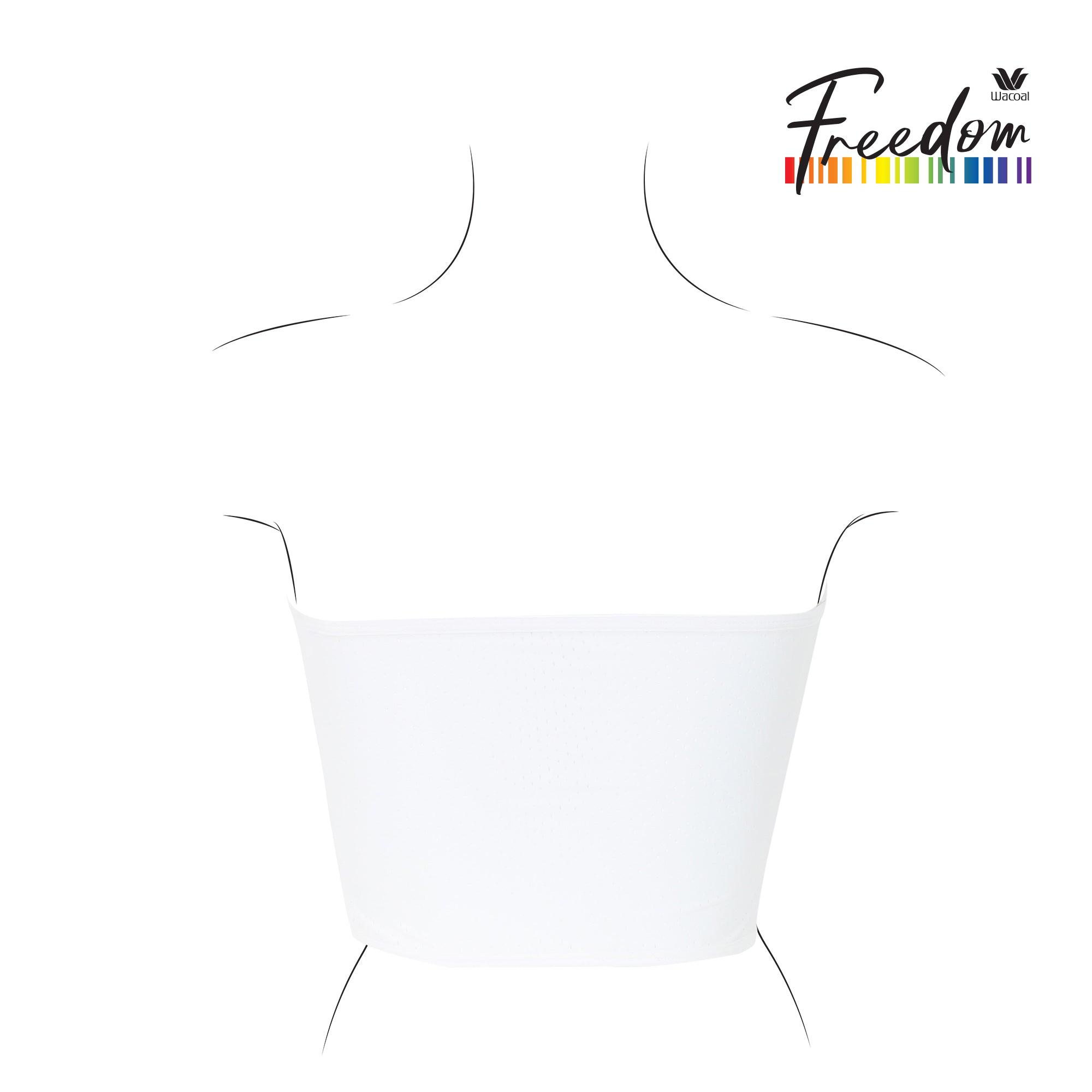 Wacoal FREEDOM ผ้าแถบกระชับอกแบบครึ่งตัวตะขอด้านข้างรุ่น WXT102 สีขาว (WH)