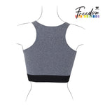 Wacoal FREEDOM เสื้อกล้ามกระชับอก แบบครึ่งตัว รุ่น WXT301 สีเทาออกน้ำเงิน (NG)