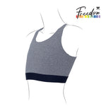 Wacoal FREEDOM เสื้อกล้ามกระชับอก แบบครึ่งตัว รุ่น WXT301 สีเทาออกน้ำเงิน (NG)