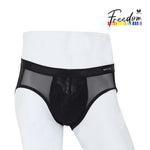 Wacoal Freedom กางเกงในชาย bikini เรียบเนียน กระชับ ผ้าทอลายตาข่ายรุ่น WXU301 สีดำ (BL)