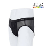 Wacoal Freedom กางเกงในชาย bikini เรียบเนียน กระชับ ผ้าทอลายตาข่ายรุ่น WXU301 สีดำ (BL)