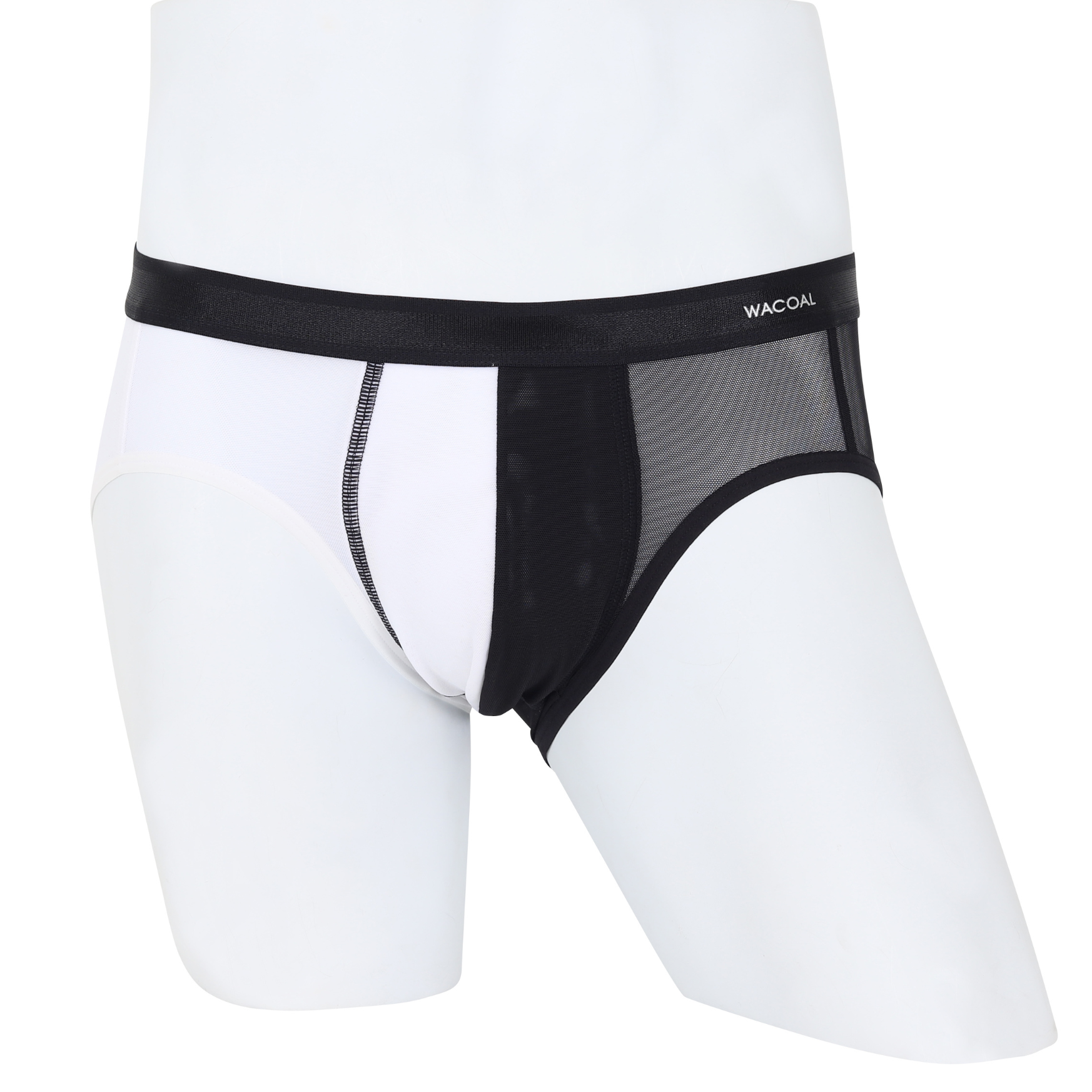 Wacoal กางเกงในผู้ชาย Bikini See-Through Two Tone รุ่น WXU302 สีดำ (BL)
