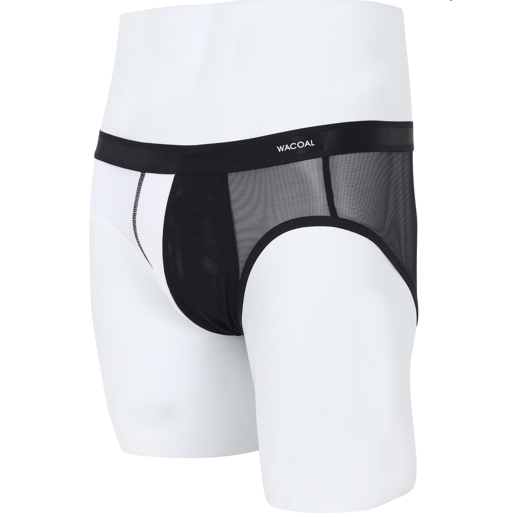 Wacoal กางเกงในผู้ชาย Bikini See-Through Two Tone รุ่น WXU302 สีดำ (BL)