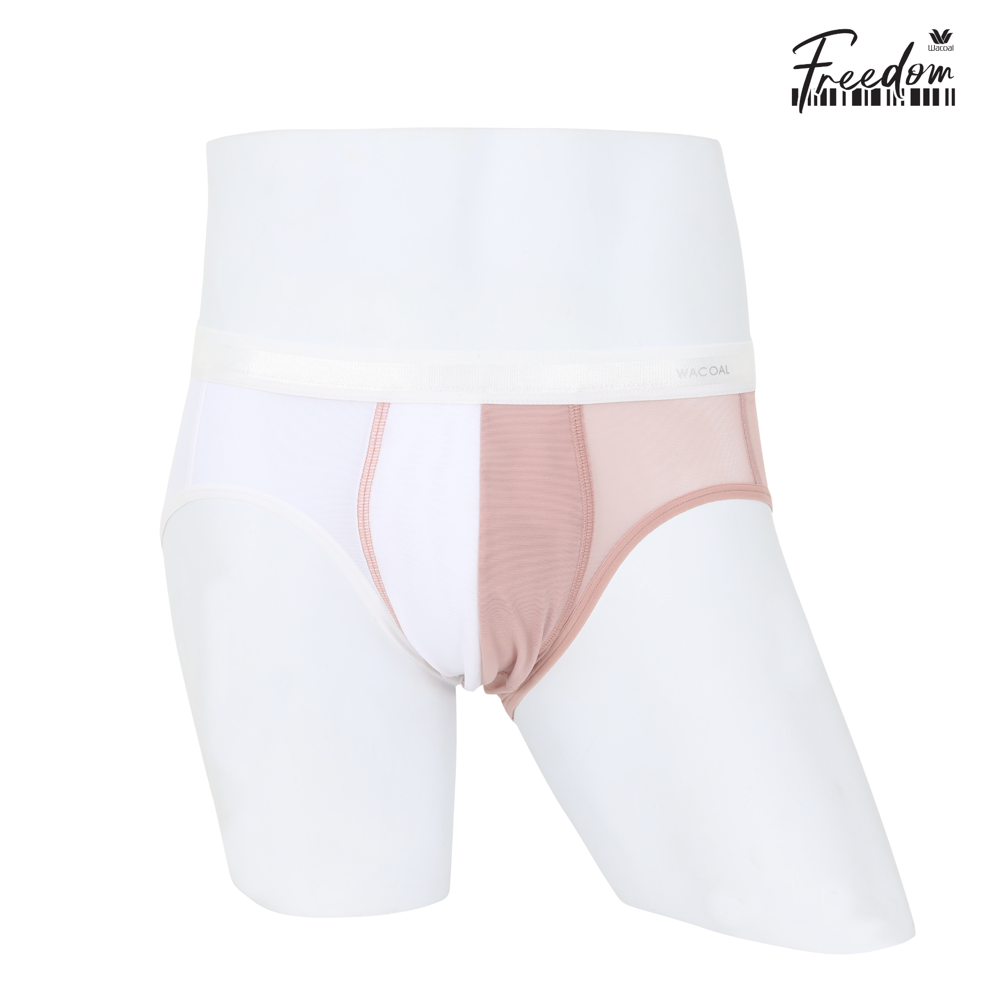 Wacoal Freedom LIMITED กางเกงในชาย (BIKINI)Two tone NudeX รุ่น WXU302 สีชมพูกุหลาบป่า (WR)