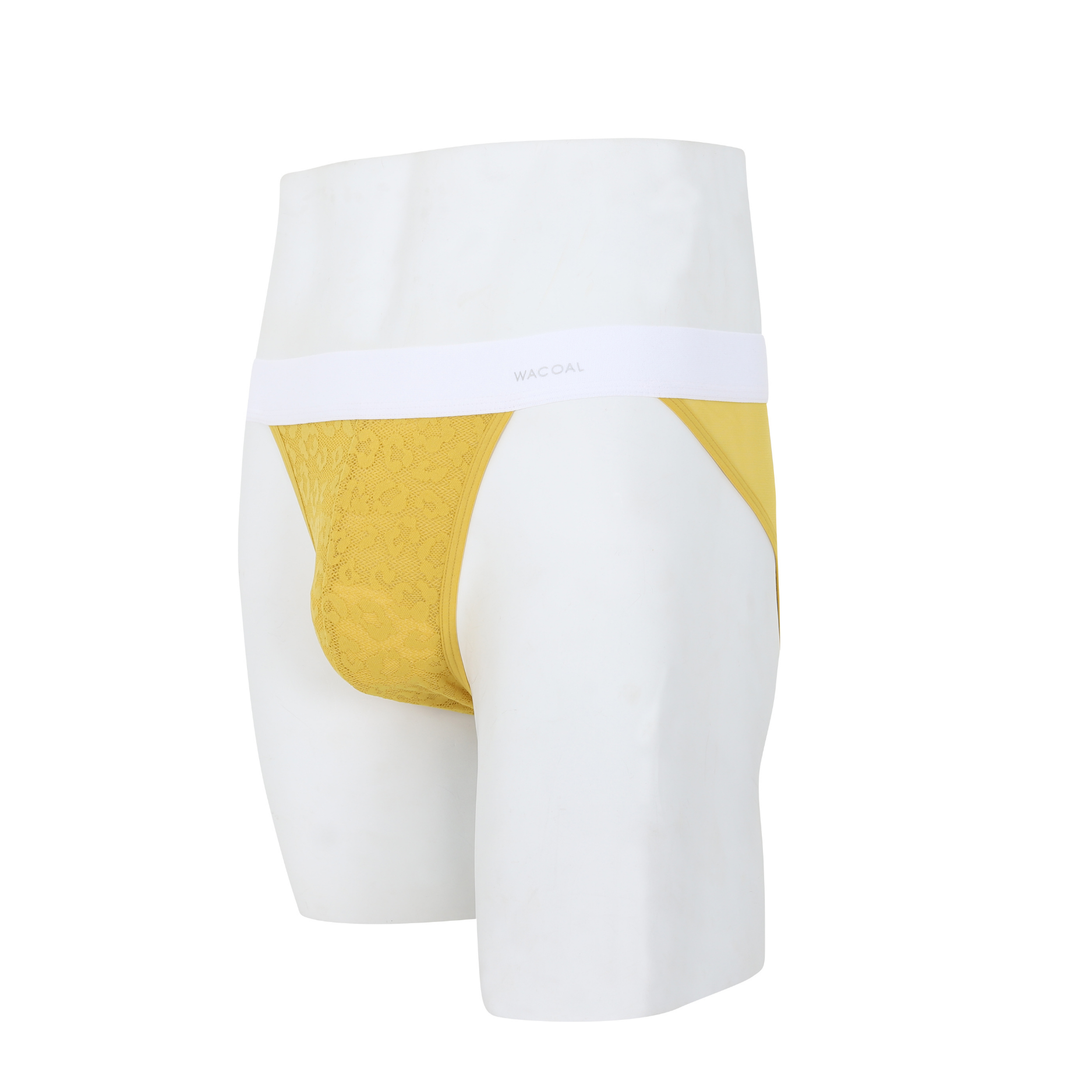 Wacoal กางเกงในผู้ชาย FASHION SEE THROUGH (high-cut lace briefs) รุ่น WXU304 สี เหลืองมัสตาร์ด (MT)