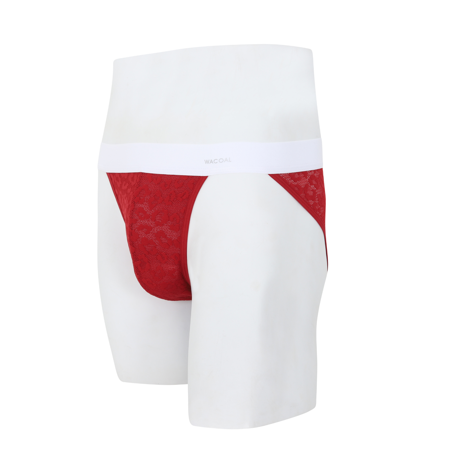 Wacoal กางเกงในผู้ชาย FASHION SEE THROUGH (high-cut lace briefs) รุ่น WXU305 สี แดง (RE)