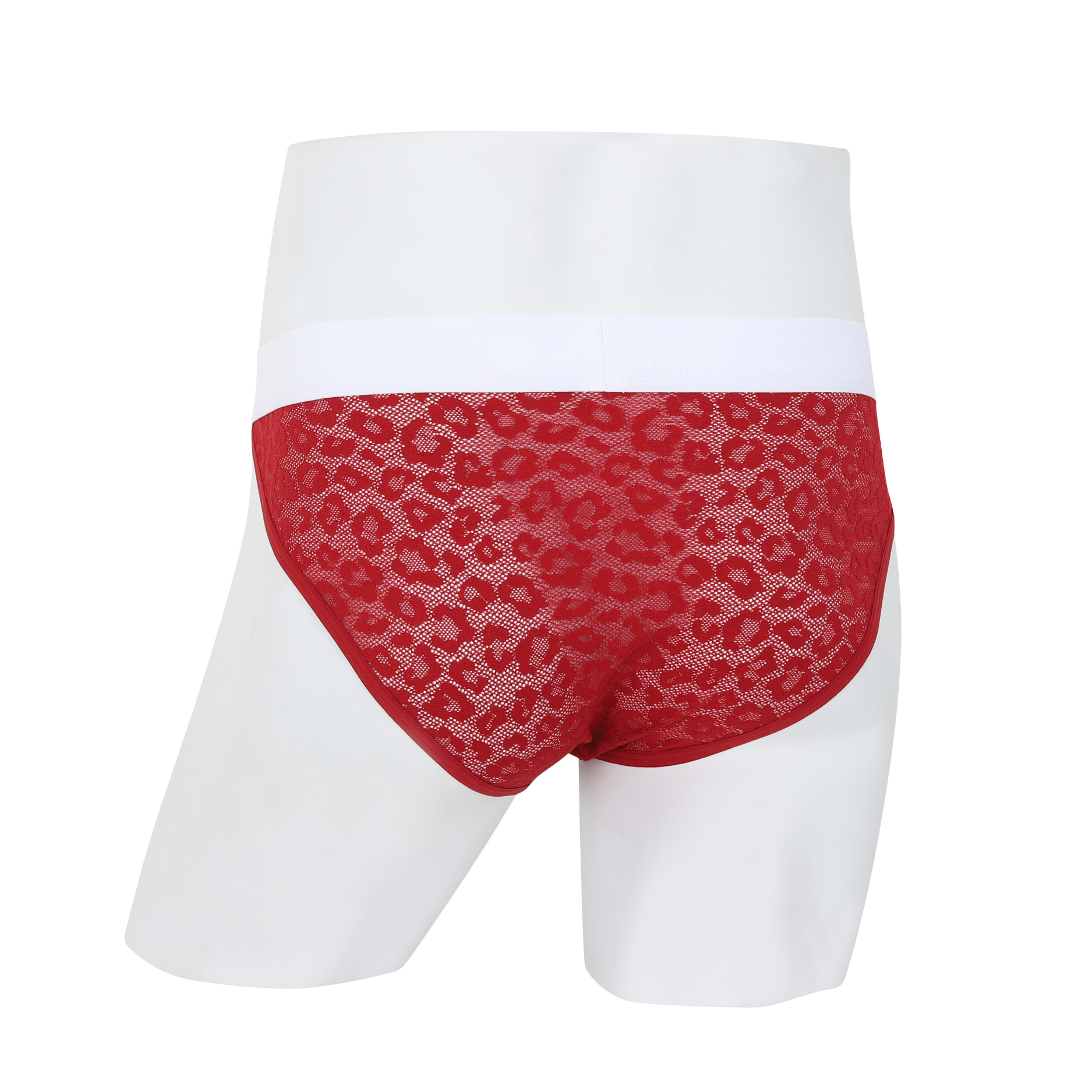Wacoal กางเกงในผู้ชาย FASHION SEE THROUGH (high-cut lace briefs) รุ่น WXU305 สี แดง (RE)