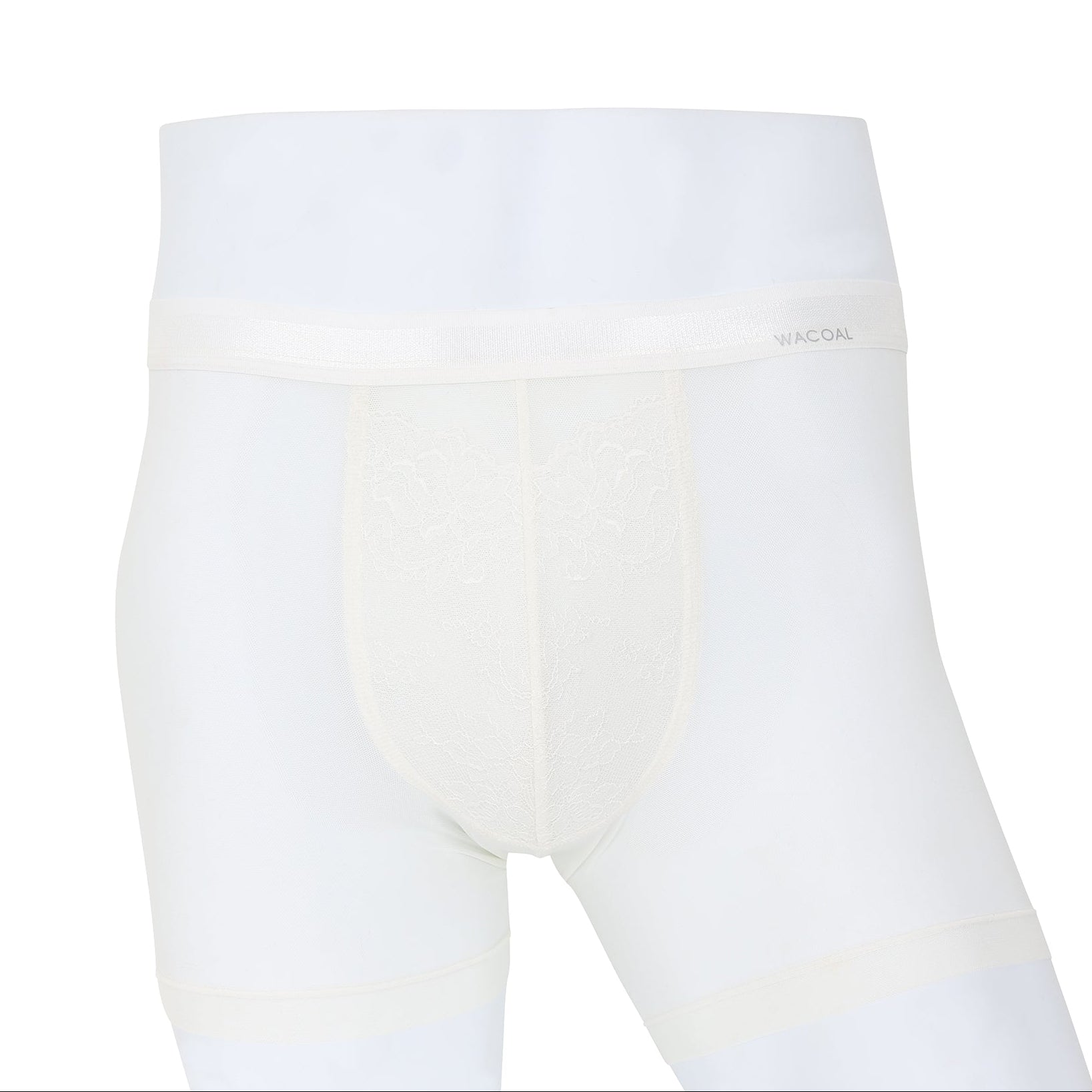Wacaol กางเกงในผู้ชาย Boxer See-Through Lace แต่งลูกไม้ รุ่น WXU401 สีครีม (CR)