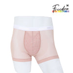 Wacoal Freedom กางเกงใน Boxer เรียบเนียน กระชับ ผ้าทอลายตาข่าย รุ่น WXU401 สีชมพูกุหลาบป่า (WR)
