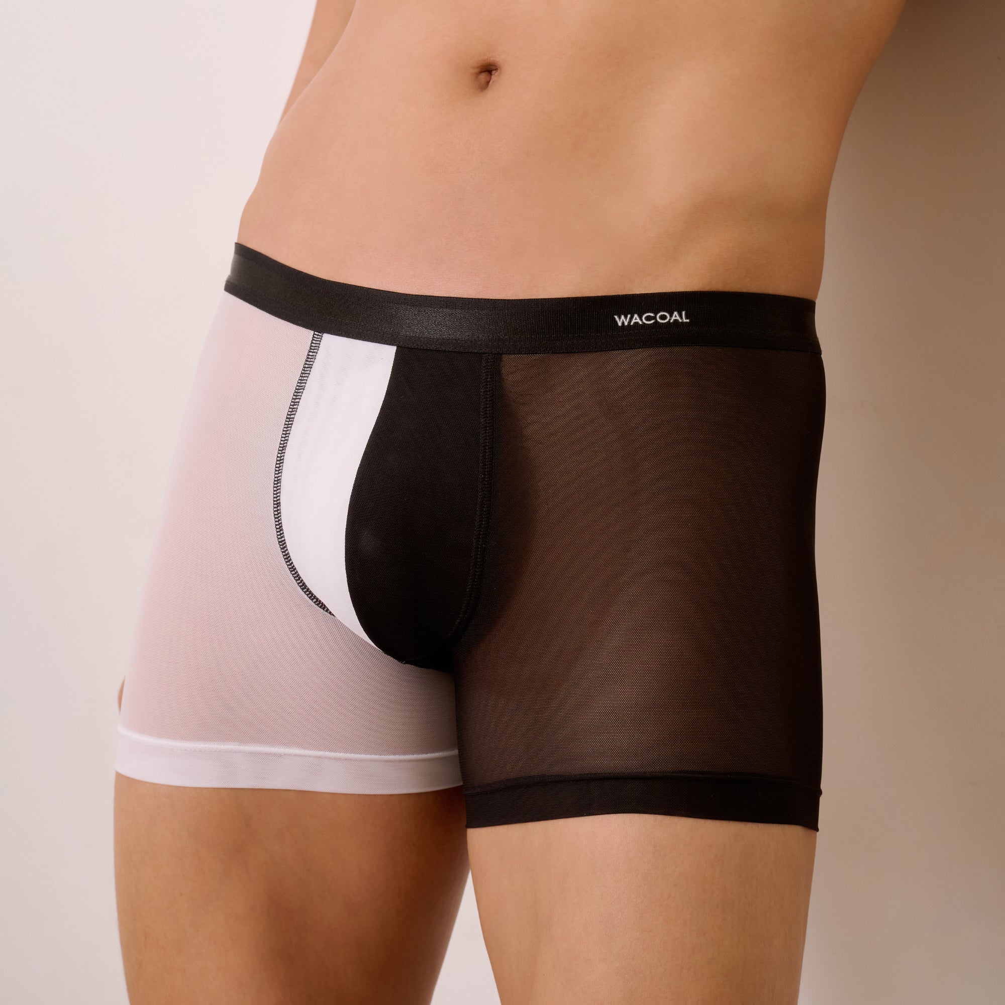 Wacoal Freedom LIMITED กางเกงในชาย (BOXER) Two tone NudeX รุ่น WXU402 สีดำ (BL)