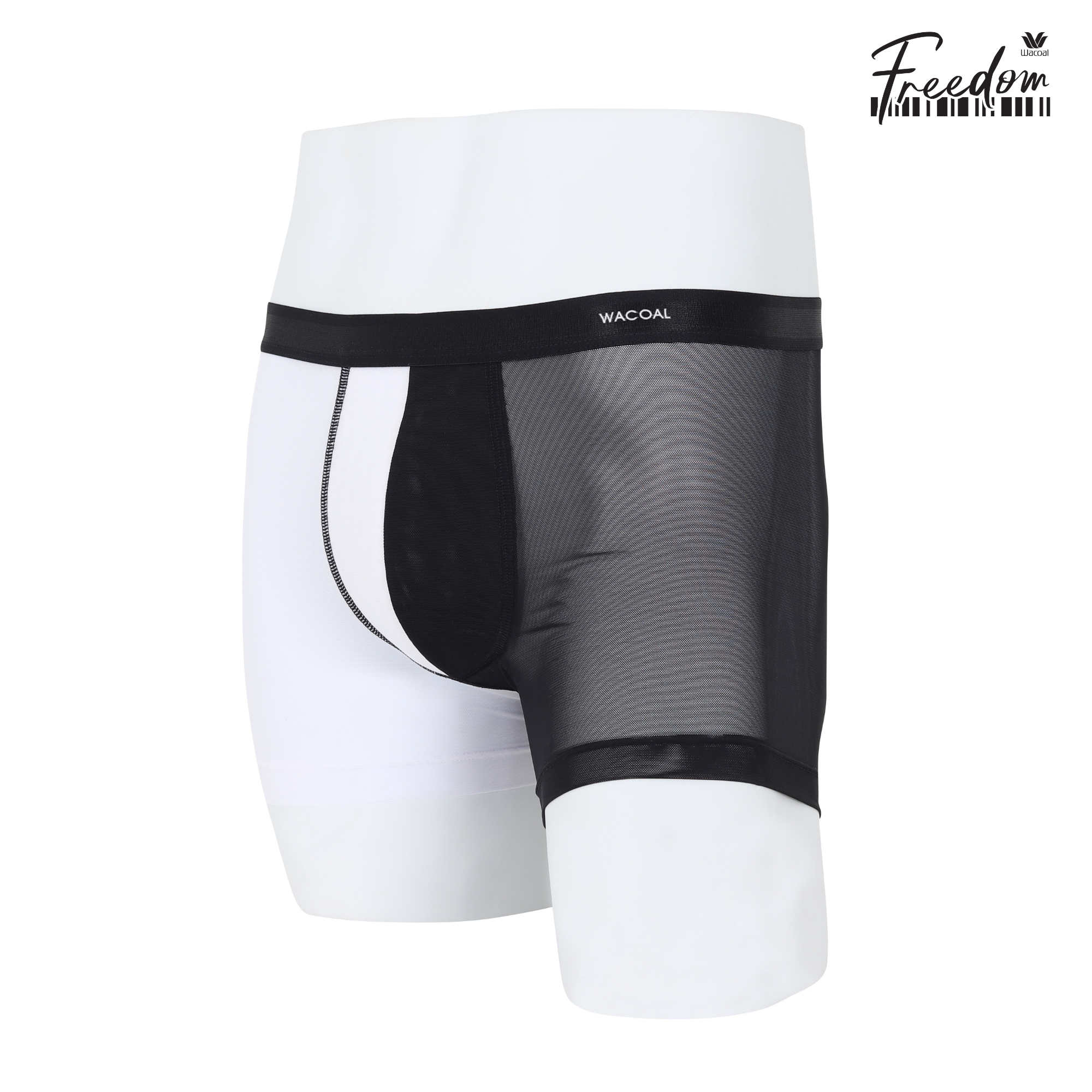Wacoal Freedom LIMITED กางเกงในชาย (BOXER) Two tone NudeX รุ่น WXU402 สีดำ (BL)