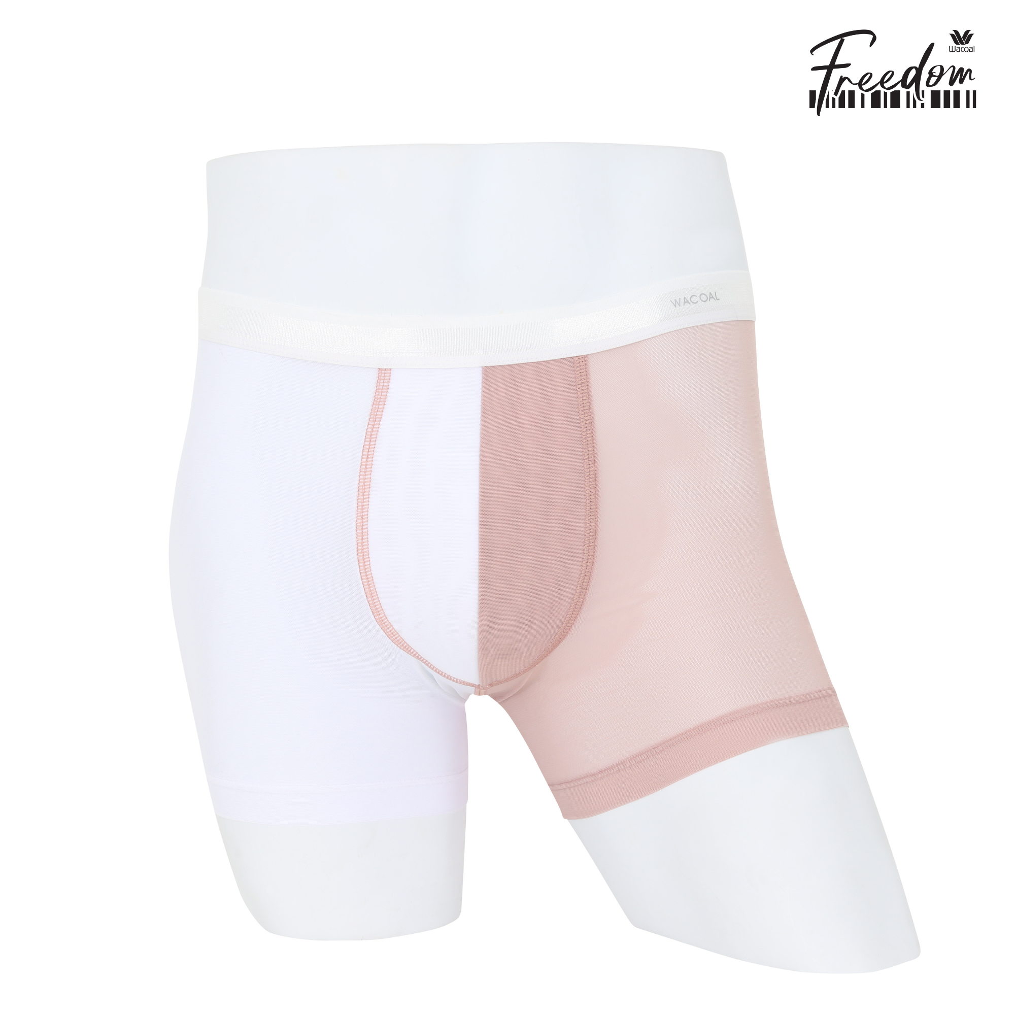 Wacoal Freedom LIMITED กางเกงในชาย (BOXER) Two tone NudeX รุ่น WXU402 สีชมพูกุหลาบป่า (WR)
