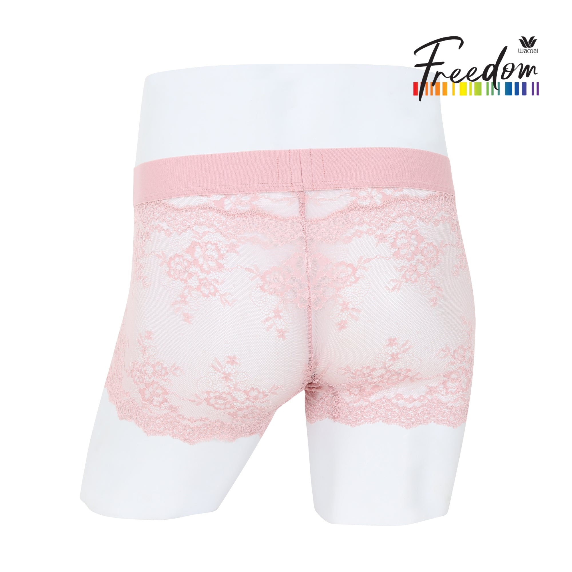 Wacoal Freedom LIMITED กางเกงลูกไม้ชาย(Lace Boxer) รุ่น WXU403 สีชมพู (WR)