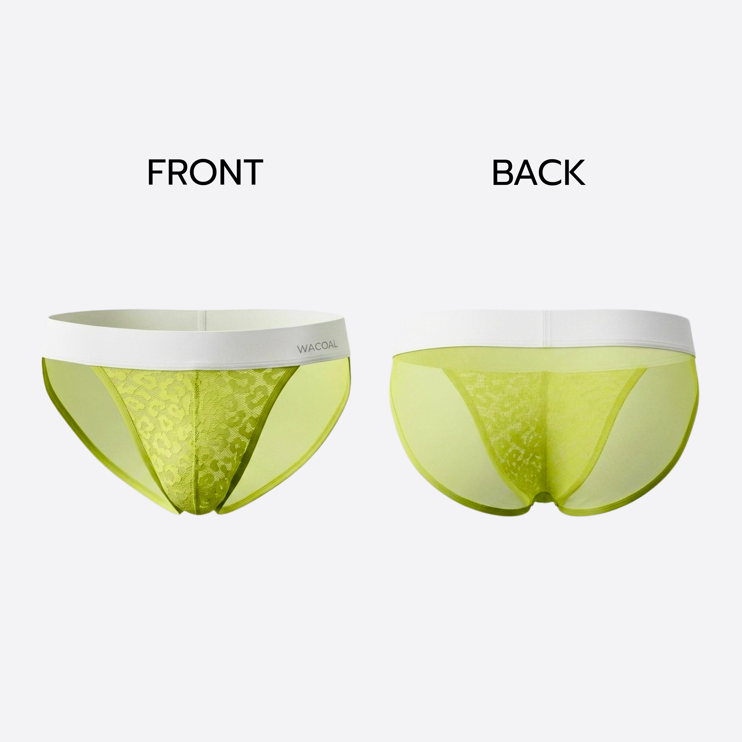 Wacoal กางเกงในผู้ชาย FASHION SEE THROUGH (high-cut lace briefs) รุ่น WXU304 สี เขียวเมล่อน (ME)