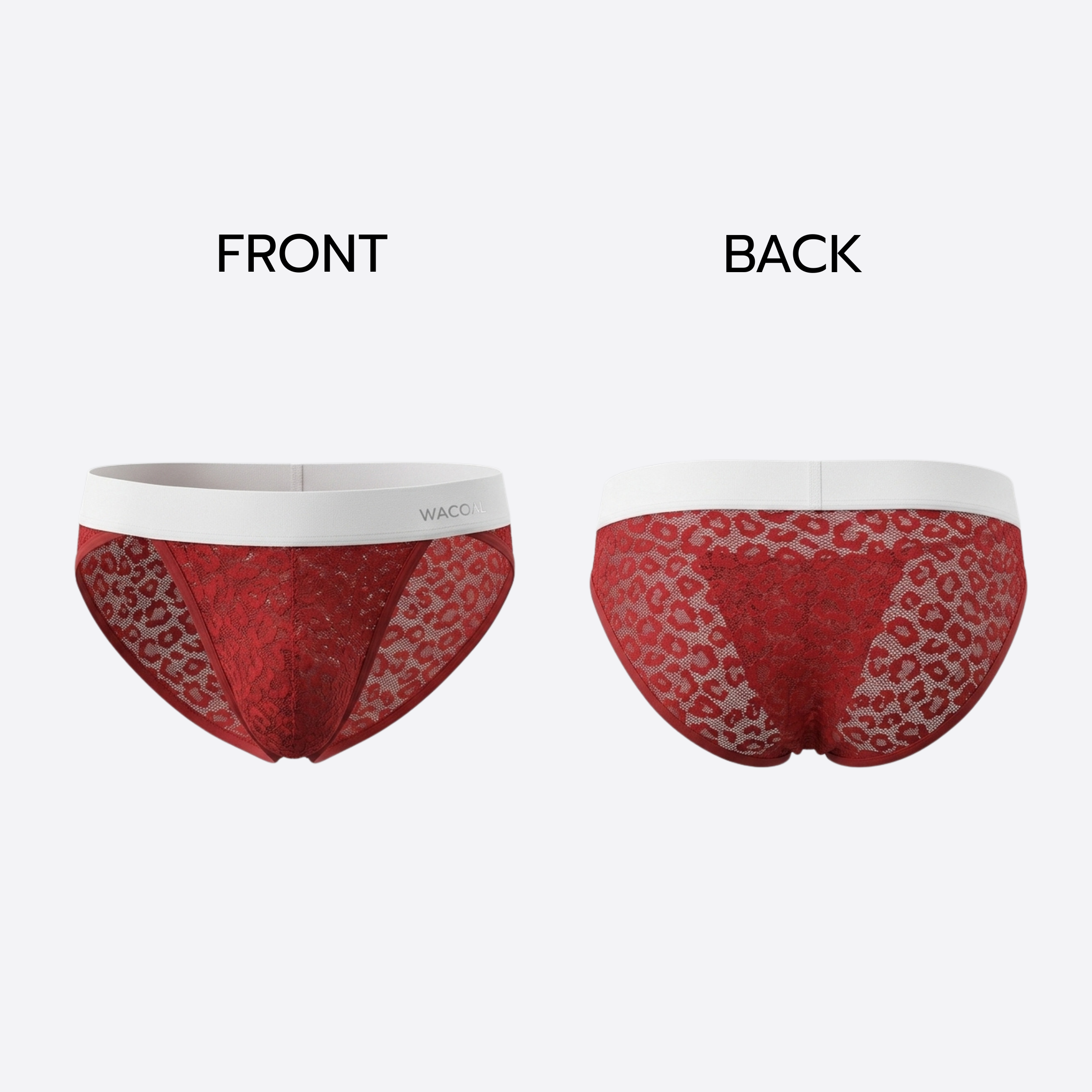 Wacoal กางเกงในผู้ชาย FASHION SEE THROUGH (high-cut lace briefs) รุ่น WXU305 สี แดง (RE)