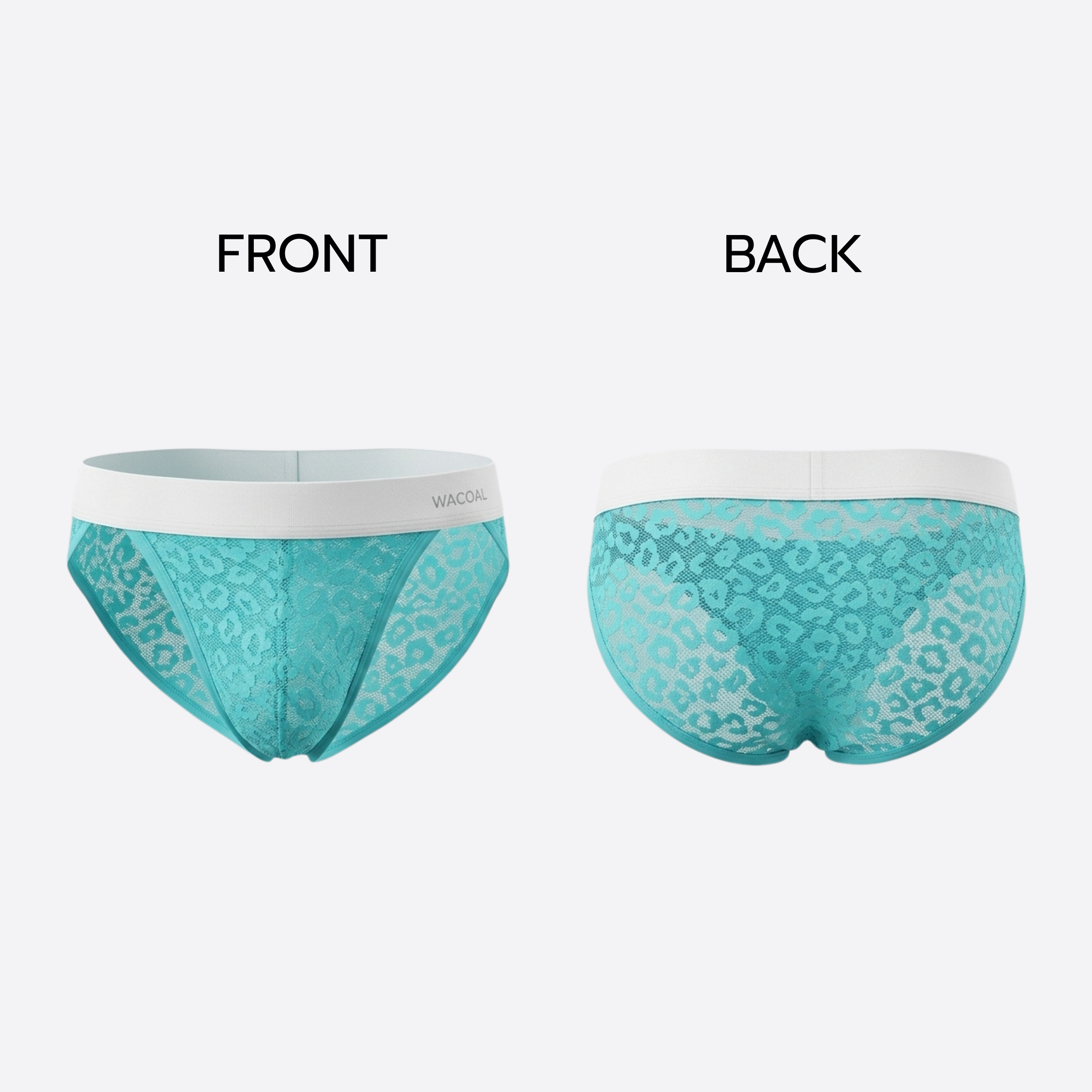 Wacoal กางเกงในผู้ชาย FASHION SEE THROUGH (high-cut lace briefs) รุ่น WXU305 สี สีฟ้าเทอร์ควอยซ์ (TU)