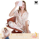 Wacoal Millie & Friends Circat Collection, anti-exposure pajamas, short-sleeved shirt, long pants, model WN7D39