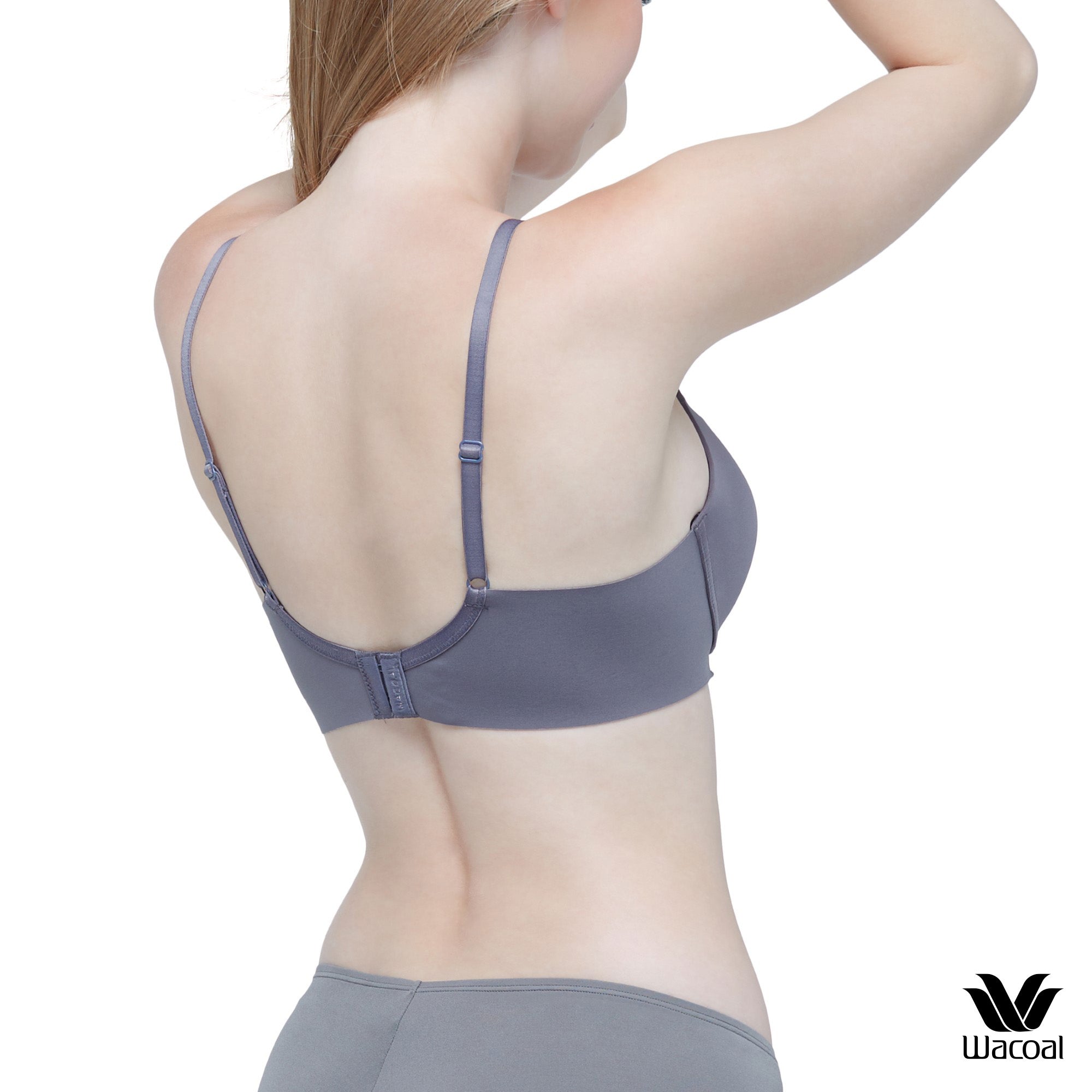 Wacoal ชุดชั้นเนียน บราดันทรงมีโครง เสริมฟองน้ำหนา รุ่น WB5P79 สีเทาดำ (DG)