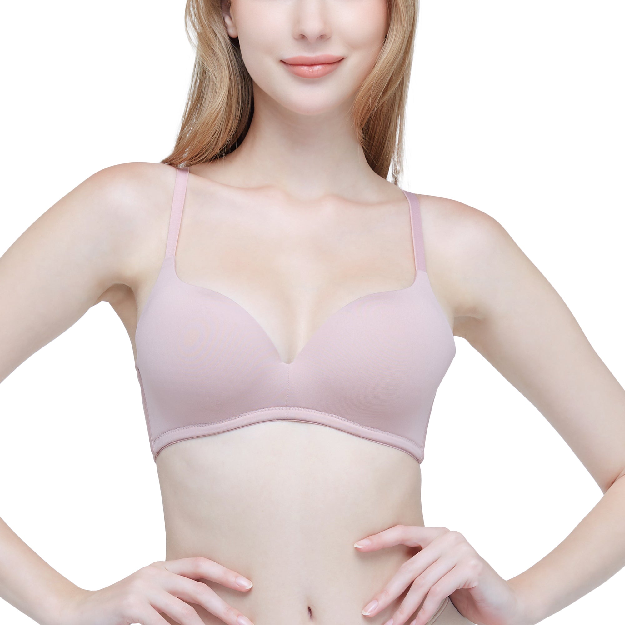 Wacoal Seamless Bra บราไร้โครง เต้าเรียบใส่สบาย รุ่น WB5X63 สีชมพูกุหลาบป่า (WR)