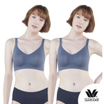 Wacoal smooth underwear set, wireless bra, Smart Size, padded, 2-piece pack, model WB3Y28/WB3228, blue (BU)