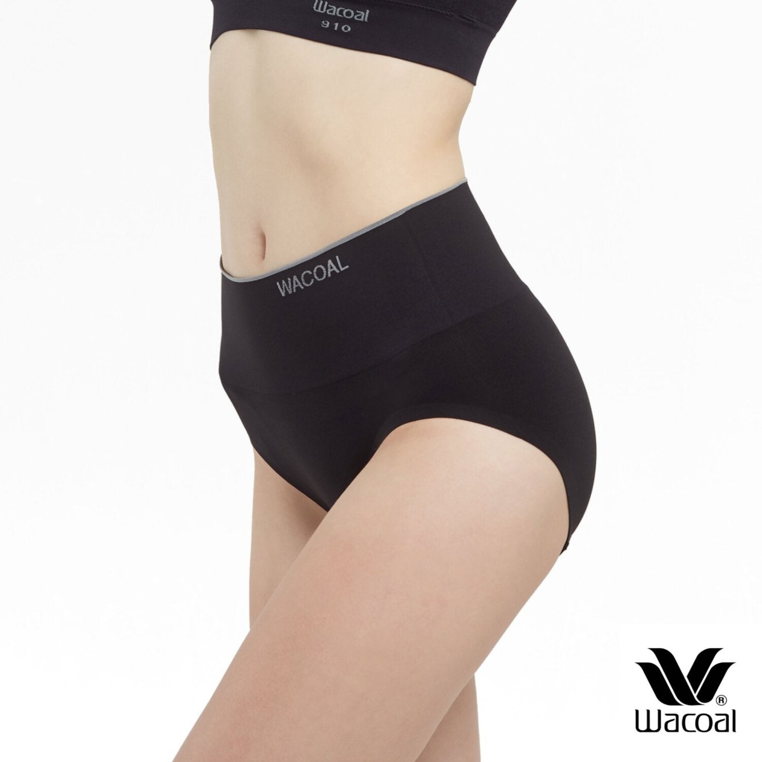 Wacoal H-fit secret support กางเกงในกระชับหน้าท้อง ไร้ตะเข็บ รูปแบบเต็มตัว Set 3 ชิ้น รุ่น WU4T98 สีดำ (BB)