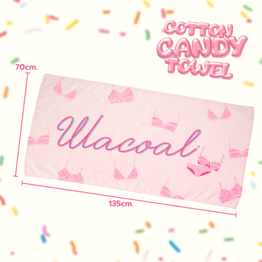 Wacoal Cotton Candy Towel, bath towel model WW120400 (2 colors, pink/white)