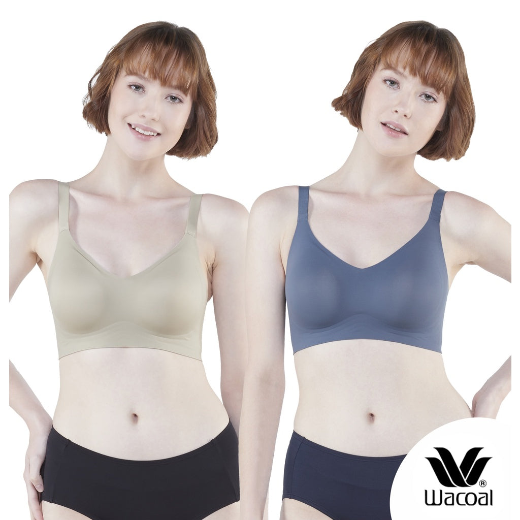Wacoal Smart Size Go Girls Jelly Bra, Wacoal wireless bra, pack of 2, model WB3Y28/WB3228 Green-Blue (GR-BU)