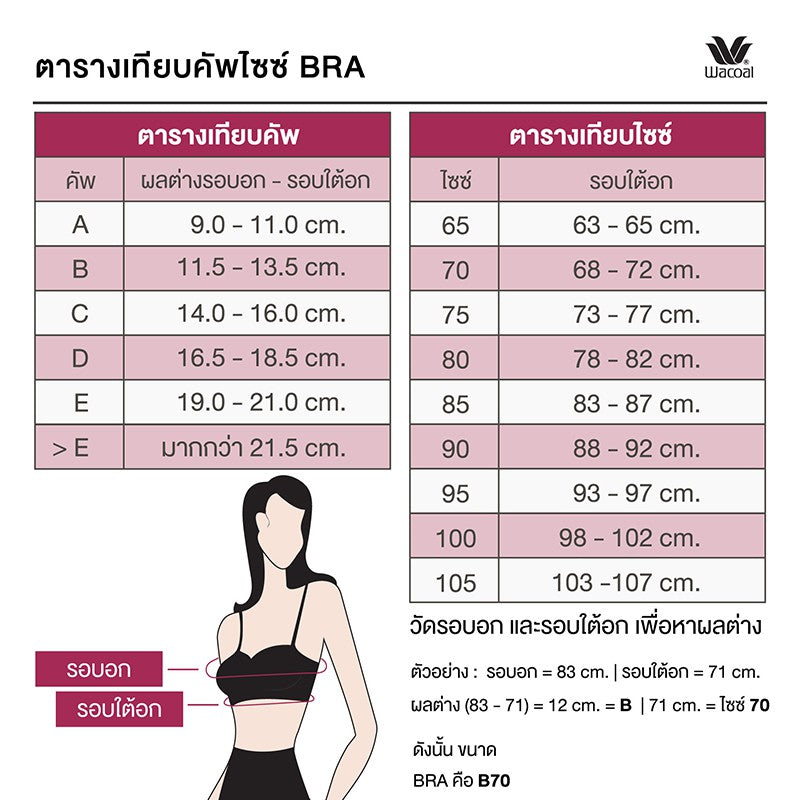 Wacoal Body Bra วาโก้บราเกาะอก รุ่น WB3B53 สีชมพูอ่อน (LP)