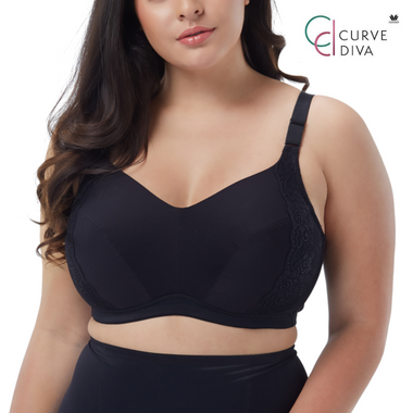 Wacoal Curve Diva บราไซซ์ใหญ่สำหรับสาวพลัสไซซ์ รุ่น WXQ101 สีดำ (BL)